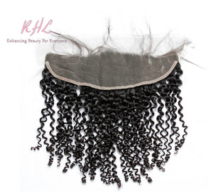 10A CURLY HAIR 3pcs lot + 13x4 or 13x6 Frontal = Bundle Deal 100% UNPROCESSED VIRGIN HUMAN HAIR Transparent lace / HD lace