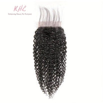 Load image into Gallery viewer, 10A KINKY CURL 4x4 or 5x5  100% UNPROCESSED VIRGIN HUMAN HAIR TRANSPARENT/HD LACE Closure
