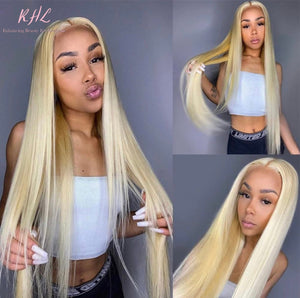 13x6 #613 BLONDE 9A Grade 100% UNPROCESSED VIRGIN HUMAN HAIR STRAIGHT Lace FRONT Wig