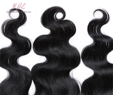 Load image into Gallery viewer, 12A BODY WAVE HAIR 3pcs lot + 13x4 or 13x6 Frontal = Bundle Deal 100% UNPROCESSED VIRGIN HUMAN HAIR Transparent lace / HD lace
