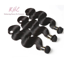 Load image into Gallery viewer, 10A BODY WAVE HAIR 3pcs lot + 4x4 Closure = Bundle Deal 100% UNPROCESSED VIRGIN HUMAN HAIR Transparent lace / HD lace
