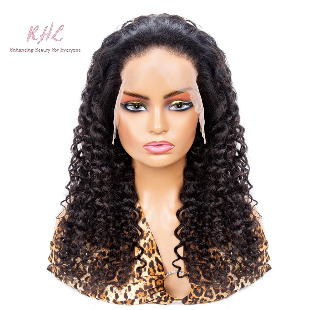 12A Grade JERRY CURL 13x4 or 13x6 100% UNPROCESSED VIRGIN HUMAN HAIR LaceFrontal Wig (Transparent/HD Lace)