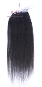 10A KINKY STRAIGHT 4x4 or 5x5  100% UNPROCESSED VIRGIN HUMAN HAIR TRANSPARENT/HD LACE Closure