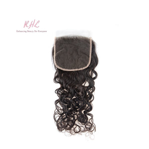 10A WATER WAVE 4x4 or 5x5  100% UNPROCESSED VIRGIN HUMAN HAIR TRANSPARENT/HD LACE Closure