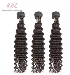 10A DEEP WAVE HAIR 3pcs lot + 13x4 or 13x6 Frontal = Bundle Deal 100% UNPROCESSED VIRGIN HUMAN HAIR Transparent lace / HD lace