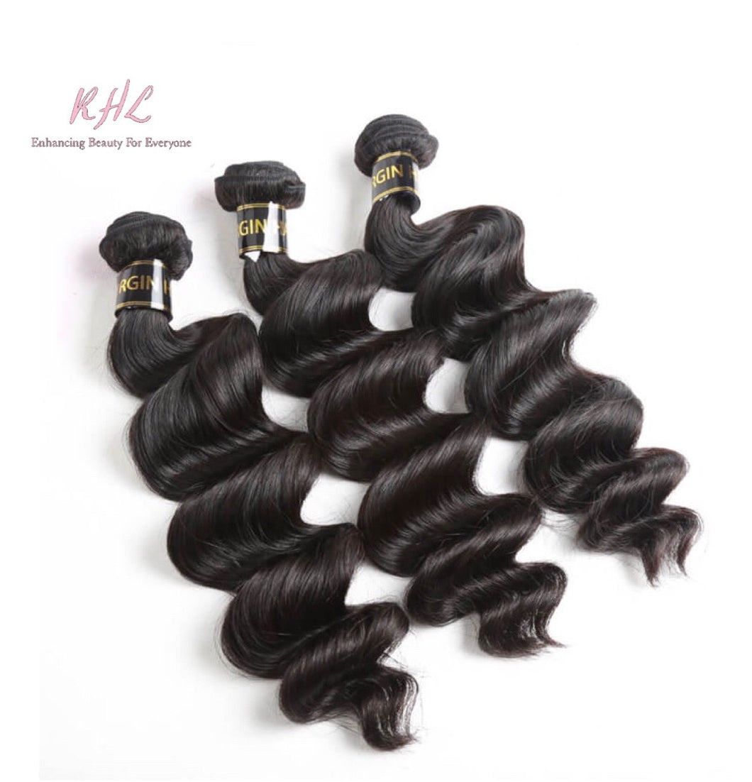 10A LOOSE WAVE HAIR 3pcs Bundle Deal 100% UNPROCESSED VIRGIN HUMAN HAIR