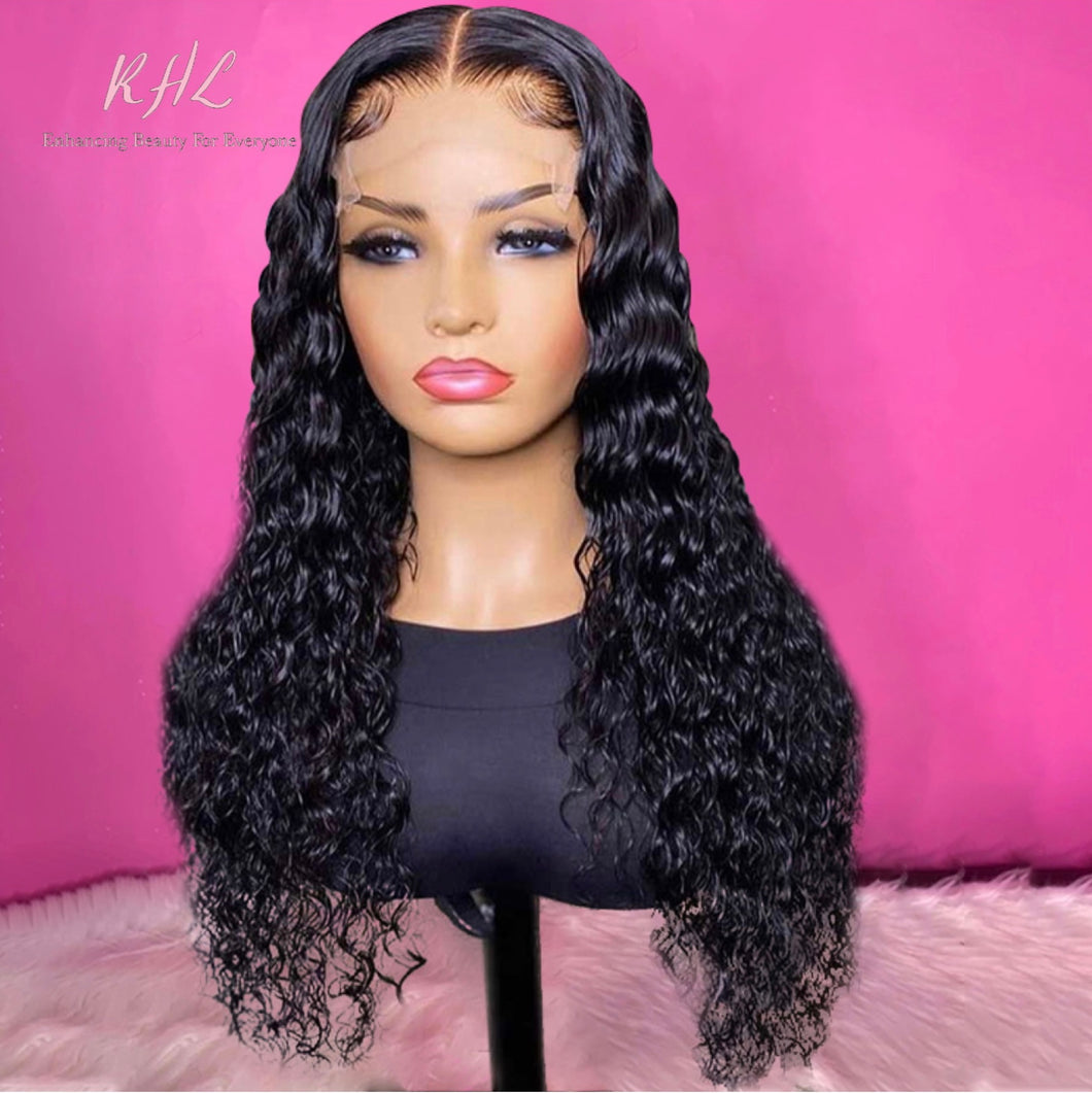 10A Grade 5x5 HD LACE CLOSURE DEEP WAVE 100% UNPROCESSED VIRGIN HUMAN HAIR Wig