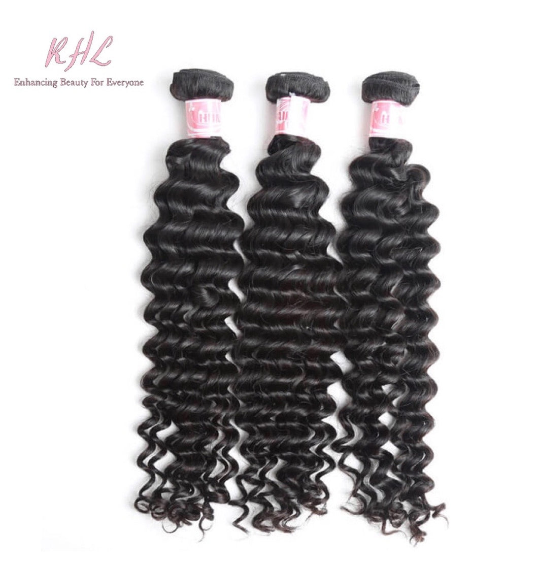 9A DEEP WAVE HAIR 3pcs Bundle Deal 100% UNPROCESSED VIRGIN HUMAN HAIR