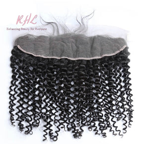 9A CURLY HAIR 3pcs lot + 13x4 or 13x6 Frontal = Bundle Deal 100% UNPROCESSED VIRGIN HUMAN HAIR Transparent lace / HD lace