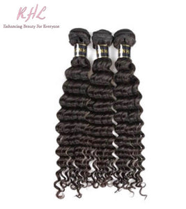 10A DEEP WAVE HAIR 3pcs lot + 13x4 or 13x6 Frontal = Bundle Deal 100% UNPROCESSED VIRGIN HUMAN HAIR Transparent lace / HD lace