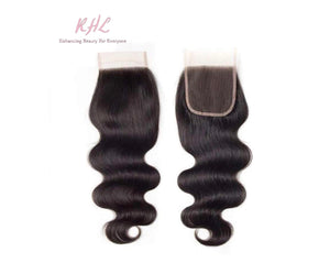 10A BODY WAVE 4x4 or 5x5  100% UNPROCESSED VIRGIN HUMAN HAIR TRANSPARENT/HD LACE Closure