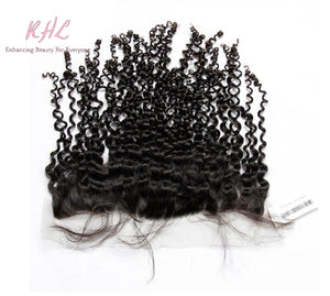 9A CURLY HAIR 3pcs lot + 13x4 or 13x6 Frontal = Bundle Deal 100% UNPROCESSED VIRGIN HUMAN HAIR Transparent lace / HD lace