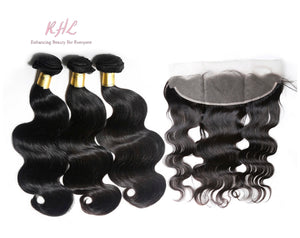 12A BODY WAVE HAIR 3pcs lot + 13x4 or 13x6 Frontal = Bundle Deal 100% UNPROCESSED VIRGIN HUMAN HAIR Transparent lace / HD lace