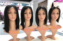 Load image into Gallery viewer, 10A Grade 4x4 SHORT BOB FRONT BANG 100% UNPROCESSED VIRGIN HUMAN HAIR STRAIGHT Wig (Custom Made)
