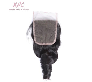 10A LOOSE WAVE 4x4 or 5x5  100% UNPROCESSED VIRGIN HUMAN HAIR TRANSPARENT/HD LACE Closure