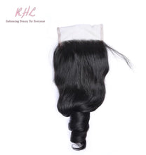 Load image into Gallery viewer, 10A LOOSE WAVE 4x4 or 5x5  100% UNPROCESSED VIRGIN HUMAN HAIR TRANSPARENT/HD LACE Closure
