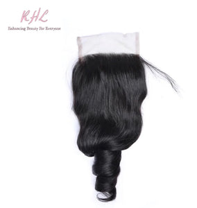 10A LOOSE WAVE 4x4 or 5x5  100% UNPROCESSED VIRGIN HUMAN HAIR TRANSPARENT/HD LACE Closure