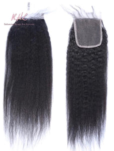 10A KINKY STRAIGHT 4x4 or 5x5  100% UNPROCESSED VIRGIN HUMAN HAIR TRANSPARENT/HD LACE Closure