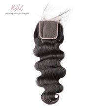 Load image into Gallery viewer, 10A BODY WAVE 4x4 or 5x5  100% UNPROCESSED VIRGIN HUMAN HAIR TRANSPARENT/HD LACE Closure
