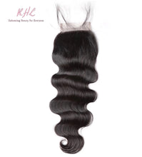 Load image into Gallery viewer, 10A BODY WAVE 4x4 or 5x5  100% UNPROCESSED VIRGIN HUMAN HAIR TRANSPARENT/HD LACE Closure
