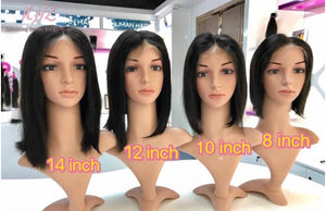 13x4 CUSTOM COLOUR PURPLE 8A Grade 100% UNPROCESSED VIRGIN HUMAN HAIR STRAIGHT Wig SHORT BOB