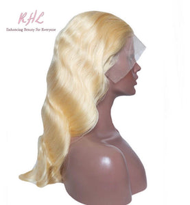 13x6 #613 BLONDE 9A Grade 100% UNPROCESSED VIRGIN HUMAN HAIR BODY WAVE Lace FRONT Wig