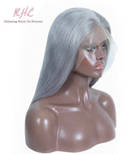 Load image into Gallery viewer, 13x4 GREY/SILVER STRAIGHT 9A GRADE 100% VIRGIN UNPROCESSED HAIR LACE FRONT Wig
