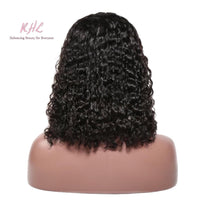 Load image into Gallery viewer, 13x4 14 Inch 9A Grade SHORT  DEEP CURLY 100% UNPROCESSED VIRGIN HUMAN HAIR LACE FRONT BOB Wig (Custom Made)
