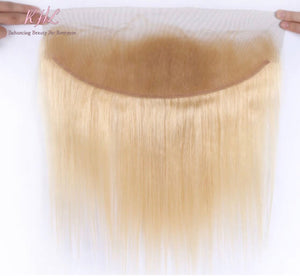 10A #613 STRAIGHT  13x4 100% UNPROCESSED VIRGIN HUMAN HAIR TRANSPARENT/HD LACE FRONTAL