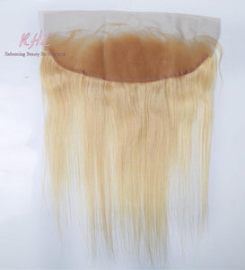 10A #613 STRAIGHT  13x4 100% UNPROCESSED VIRGIN HUMAN HAIR TRANSPARENT/HD LACE FRONTAL