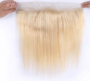 10A #613 STRAIGHT  13x4 100% UNPROCESSED VIRGIN HUMAN HAIR TRANSPARENT/HD LACE FRONTAL