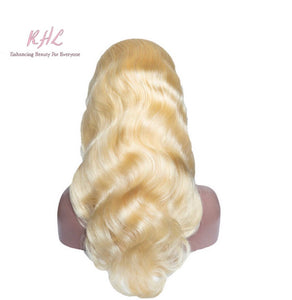 13x4 #613 BLONDE 9A Grade 100% UNPROCESSED VIRGIN HUMAN HAIR BODY WAVE Lace FRONT Wig